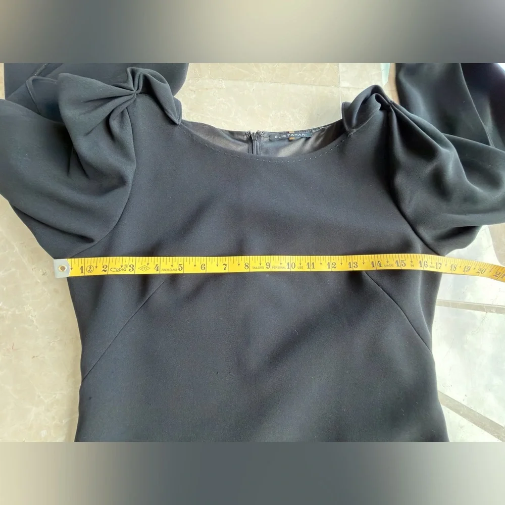 Vintage Elie Tahari Black Long Sleeve Dress with Embellished Cuffs Size 4 - Picture 13 of 17
